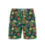 Tiki Green Flowers Tropical Beach Shorts For Men