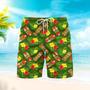 Tiki Mask Hibiscus Flowers Tropical Summer On Paradise Beach Beach Shorts For Men