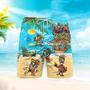 Tiki Sun And Blue Beach Beach Shorts For Men