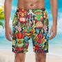 Tiki Tiki Head Beach Shorts For Men