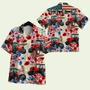 Tractor Pattern Us Flag Hawaiian Shirt