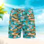 Tropical Beach Bigfoot Blue Beach Shorts For Men