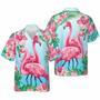 Tropical Floral Flamingo Hawaiian Shirt