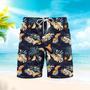 Tropical Leaf With Exotic Parrot Birds Beach Shorts For Men