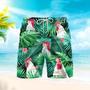 Tropical White Rooster Beach Shorts For Men