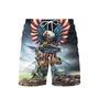 USMC Semper Fidelis War American Flag Beach Shorts For Men