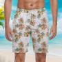 Vintage Palm Leaves Island Beach Shorts For Men