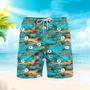 Vintage Summer Hawaii Palm Tree Island Beach Shorts For Men