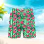 Watermelon Slices And Tropic Leaves Beach Shorts For Men