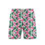 Watermelon Tropical Green Leaf Beach Shorts For Men