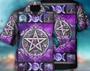 Wicca Witch Vibes Purple Pentagra, Hawaiian Shirt For Men/Women, Hawaii Shirt Party Summer, Birthday Gift, Hawaii Style, Hawaiian Set Gift. Summer Gifts