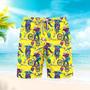 Yellow Skull Riding Bike Beach Shorts For Men