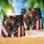 America Eagle Fly Flag Beach Short