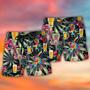 Beer And Disc Golf Tropical Flower Tie Dye Beach Short