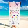 Blessed Nana Flower Design Personalized Beach Towels Unique Gift