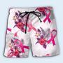 Breast Cancer Tropical Floral Beach Short