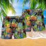 Buffalo Love Animals Green Floral Field Beach Short