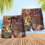 Cat Art Lover Funny Cat Colorful Beach Short