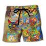 Cat Beautiful Colorful Beach Short