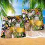 Cat Lovely And Flowers Garden Beach Short