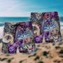 Cat Psychedelic Purple Style Beach Short