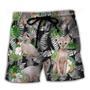 Cat Sphynx Cat Lover Tropical Beach Short