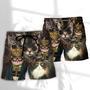 Cat Steampunk Art Machines Lover Beach Short