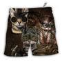 Cat Streampunk Cats So Cool Beach Short