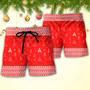 Cat Wreck The Tree Christmas Red Style Beach Short