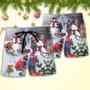 Christmas Children Love Christmas Chilling With Homie Art Style Beach Short