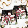 Christmas Cutie Snowman Happy Xmas Cardinal Beach Short