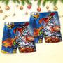 Christmas Dragon Family In Love Light Art Style Beach Short