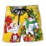 Christmas Frosty The Swoleman Snowman Workout Funny Beach Short