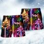 Christmas Guitar Tree Happy Glow Light Style Beach Short