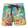 Christmas In July Santa Claus Surfing And Enjoy Summer Beach Beach Short