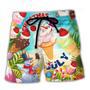 Christmas In July Snowman Ice Cream Funny Summer Beach Short