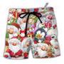 Christmas Santa And Friends Happy Together Beach Short