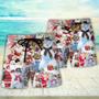 Christmas Santa And Snowman Christmas Snow Village Beach Short