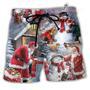 Christmas Santa Claus Buil Snowman Gift For You Beach Short