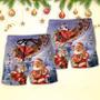 Christmas Santa Claus Funny Art Style Beach Short