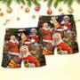 Christmas Santa Claus Gift For Xmas Art Style Beach Short