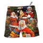 Christmas Santa Claus Gift For Xmas Art Style Beach Short