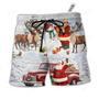 Christmas Santa Claus Gift For Xmas Snow Painting Style Beach Short