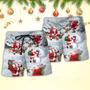 Christmas Santa Claus In The Snow Mountain Art Style Beach Short