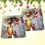 Christmas Santa Claus Lover Animal Light Story Art Style Beach Short