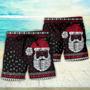 Christmas Santa Claus Retro Viking Pattern Beach Short