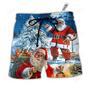 Christmas Santa Claus Story Nights Christmas Is Coming Painting Style Beach Short