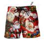 Christmas Santa Claus Story Nights Gift For Xmas Painting Style Beach Short