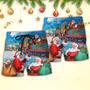 Christmas Santa Claus Train Gift For Xmas Art Style Beach Short