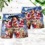 Christmas Santa Snow Night Merry Xmas Beach Short